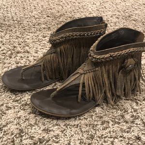 Naughty Monkey fringe leather sandals